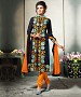 NAVY BLUE AND ORANGE EMBROIDERED COTTON DRESS MATEIRIAL @ 31% OFF Rs 1112.00 Only FREE Shipping + Extra Discount - suits, Buy suits Online, STRAIGHT SUIT, cotton suits, Buy cotton suits,  online Sabse Sasta in India - Salwar Suit for Women - 9668/20160520