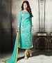 AQUA AND CREAM EMBROIDERED COTTON DRESS MATEIRIAL @ 31% OFF Rs 1112.00 Only FREE Shipping + Extra Discount - suits, Buy suits Online, STRAIGHT SUIT, cotton suits, Buy cotton suits,  online Sabse Sasta in India - Salwar Suit for Women - 9672/20160520