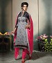 GREY AND PINK EMBROIDERED COTTON DRESS MATEIRIAL @ 31% OFF Rs 1112.00 Only FREE Shipping + Extra Discount - suits, Buy suits Online, STRAIGHT SUIT, cotton suits, Buy cotton suits,  online Sabse Sasta in India -  for  - 9674/20160520