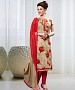 CREAM AND RED PRINTED BHAGALPURI PRINT DRESS MATEIRIAL @ 31% OFF Rs 1050.00 Only FREE Shipping + Extra Discount - suits, Buy suits Online, STRAIGHT SUIT, cotton suits, Buy cotton suits,  online Sabse Sasta in India -  for  - 9680/20160520
