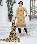 BEIGE AND BLACK EMBROIDERED COTTON JEQUARD DRESS MATEIRIAL @ 31% OFF Rs 1050.00 Only FREE Shipping + Extra Discount - suits, Buy suits Online, STRAIGHT SUIT, cotton suits, Buy cotton suits,  online Sabse Sasta in India -  for  - 9689/20160520