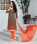 BROWN AND ORANGE EMBROIDERED COTTON JEQUARD DRESS MATEIRIAL @ 31% OFF Rs 1050.00 Only FREE Shipping + Extra Discount - suits, Buy suits Online, STRAIGHT SUIT, cotton suits, Buy cotton suits,  online Sabse Sasta in India - Salwar Suit for Women - 9696/20160520