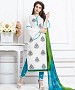 WHITE AND SKY EMBROIDERED COTTON DRESS MATEIRIAL @ 31% OFF Rs 1050.00 Only FREE Shipping + Extra Discount - suits, Buy suits Online, STRAIGHT SUIT, cotton suits, Buy cotton suits,  online Sabse Sasta in India - Salwar Suit for Women - 9697/20160520