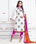 WHITE AND PINK EMBROIDERED COTTON DRESS MATEIRIAL @ 31% OFF Rs 1050.00 Only FREE Shipping + Extra Discount - suits, Buy suits Online, STRAIGHT SUIT, cotton suits, Buy cotton suits,  online Sabse Sasta in India - Salwar Suit for Women - 9698/20160520