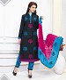 BLACK AND SKY EMBROIDERED COTTON DRESS MATEIRIAL @ 31% OFF Rs 1050.00 Only FREE Shipping + Extra Discount - suits, Buy suits Online, STRAIGHT SUIT, cotton suits, Buy cotton suits,  online Sabse Sasta in India - Salwar Suit for Women - 9699/20160520