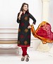 BLACK AND RED EMBROIDERED COTTON DRESS MATEIRIAL @ 31% OFF Rs 1050.00 Only FREE Shipping + Extra Discount - suits, Buy suits Online, STRAIGHT SUIT, cotton suits, Buy cotton suits,  online Sabse Sasta in India - Salwar Suit for Women - 9700/20160520