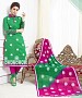 GREEN AND PINK EMBROIDERED COTTON DRESS MATEIRIAL @ 31% OFF Rs 1050.00 Only FREE Shipping + Extra Discount - suits, Buy suits Online, STRAIGHT SUIT, cotton suits, Buy cotton suits,  online Sabse Sasta in India - Salwar Suit for Women - 9701/20160520