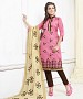 PINK AND BROWN EMBROIDERED COTTON DRESS MATEIRIAL @ 31% OFF Rs 1050.00 Only FREE Shipping + Extra Discount - suits, Buy suits Online, STRAIGHT SUIT, cotton suits, Buy cotton suits,  online Sabse Sasta in India - Salwar Suit for Women - 9704/20160520