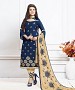 NAVY AND CREAM EMBROIDERED COTTON DRESS MATEIRIAL @ 31% OFF Rs 1050.00 Only FREE Shipping + Extra Discount - suits, Buy suits Online, STRAIGHT SUIT, cotton suits, Buy cotton suits,  online Sabse Sasta in India -  for  - 9708/20160520