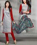 Grey & Red Embroidery Chanderi Cotton Dress Material @ 31% OFF Rs 1050.00 Only FREE Shipping + Extra Discount - Chanderi Cotton Suit, Buy Chanderi Cotton Suit Online, EMBROIDERED Suit, STRAIGHT SUIT, Buy STRAIGHT SUIT,  online Sabse Sasta in India - Salwar Suit for Women - 9719/20160520