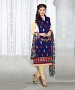 NavyBlue & Beige Embroidery Chanderi Cotton Dress Material @ 31% OFF Rs 1050.00 Only FREE Shipping + Extra Discount - Chanderi Cotton Suit, Buy Chanderi Cotton Suit Online, EMBROIDERED Suit, STRAIGHT SUIT, Buy STRAIGHT SUIT,  online Sabse Sasta in India -  for  - 9720/20160520