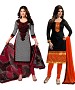 COMBO ONE RED & BLACK PRINTED DRESS MATERIAL AND BLACK & ORANGE PRINTED POLLYCOTTON DRESS MATERIAL @ 41% OFF Rs 1050.00 Only FREE Shipping + Extra Discount - Printed Suit, Buy Printed Suit Online, Poly Cotton, STRAIGHT SUIT, Buy STRAIGHT SUIT,  online Sabse Sasta in India - Salwar Suit for Women - 9730/20160520