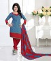 Blue & Red Printed Crepe Dress Material @ 31% OFF Rs 679.00 Only FREE Shipping + Extra Discount - suits, Buy suits Online, Designr suits, stragit suits, Buy stragit suits,  online Sabse Sasta in India -  for  - 9750/20160520