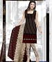 Black & Cream Printed Crepe Dress Material @ 31% OFF Rs 679.00 Only FREE Shipping + Extra Discount - suits, Buy suits Online, Designr suits, stragit suits, Buy stragit suits,  online Sabse Sasta in India -  for  - 9757/20160520