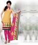 Yellow & Pink Printed Crepe Dress Material @ 31% OFF Rs 679.00 Only FREE Shipping + Extra Discount - suits, Buy suits Online, Designr suits, stragit suits, Buy stragit suits,  online Sabse Sasta in India -  for  - 9759/20160520