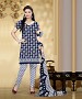 Navy Blue & White Printed Crepe Dress Material @ 31% OFF Rs 679.00 Only FREE Shipping + Extra Discount -  online Sabse Sasta in India -  for  - 9760/20160520