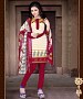 Cream & Maroon Printed Crepe Dress Material @ 31% OFF Rs 679.00 Only FREE Shipping + Extra Discount - suits, Buy suits Online, Designr suits, stragit suits, Buy stragit suits,  online Sabse Sasta in India -  for  - 9768/20160520