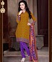 Dark Yellow & Purple Printed Crepe Dress Material @ 31% OFF Rs 679.00 Only FREE Shipping + Extra Discount - suits, Buy suits Online, Designr suits, stragit suits, Buy stragit suits,  online Sabse Sasta in India -  for  - 9773/20160520