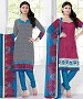 Multy & Pink Printed Crepe Dress Material @ 31% OFF Rs 1112.00 Only FREE Shipping + Extra Discount - suits, Buy suits Online, Deginer suit, Straight suit, Buy Straight suit,  online Sabse Sasta in India - Salwar Suit for Women - 9804/20160520