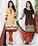 Cream & Black Printed Crepe Dress Material @ 31% OFF Rs 1112.00 Only FREE Shipping + Extra Discount - suits, Buy suits Online, Deginer suit, Straight suit, Buy Straight suit,  online Sabse Sasta in India - Salwar Suit for Women - 9806/20160520
