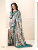 Thankar White And Sky Crepe Printed Saree @ 31% OFF Rs 988.00 Only FREE Shipping + Extra Discount - Saree, Buy Saree Online, Printed, Crepe, Buy Crepe,  online Sabse Sasta in India - Sarees for Women - 3602/20150925