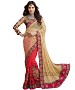 NEW ATTRACTIVE RED & CREAM DESIGNER SAREE @ 31% OFF Rs 1606.00 Only FREE Shipping + Extra Discount - Net & Georgette Saree, Buy Net & Georgette Saree Online, Designer Saree, Partywear saree, Buy Partywear saree,  online Sabse Sasta in India - Salwar Suit for Women - 9380/20160520