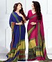 New Printed Blue and Pink Designer Saree @ 37% OFF Rs 1791.00 Only FREE Shipping + Extra Discount - Designer Saree, Buy Designer Saree Online, EMBROIDERY Saree, GEORGETTE Saree, Buy GEORGETTE Saree,  online Sabse Sasta in India - Sarees for Women - 9392/20160520