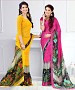 New Printed Yellow and Pink Designer Saree @ 37% OFF Rs 1791.00 Only FREE Shipping + Extra Discount - Designer Saree, Buy Designer Saree Online, EMBROIDERY Saree, GEORGETTE Saree, Buy GEORGETTE Saree,  online Sabse Sasta in India - Sarees for Women - 9393/20160520