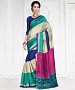 MULTY GREEN SILK PRINTED SAREE @ 31% OFF Rs 1050.00 Only FREE Shipping + Extra Discount - Designer Saree, Buy Designer Saree Online, Printed Saree, Silk Saree, Buy Silk Saree,  online Sabse Sasta in India - Sarees for Women - 9421/20160520