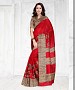 RED GREEN SILK PRINTED SAREE @ 31% OFF Rs 1050.00 Only FREE Shipping + Extra Discount - Designer Saree, Buy Designer Saree Online, Printed Saree, Silk Saree, Buy Silk Saree,  online Sabse Sasta in India - Sarees for Women - 9422/20160520