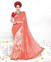 PEACH HEAVY GEORGETTE DESIGNER SAREE @ 31% OFF Rs 2100.00 Only FREE Shipping + Extra Discount - Designer Saree, Buy Designer Saree Online, Printed Saree, Pure Georgette Saree, Buy Pure Georgette Saree,  online Sabse Sasta in India - Sarees for Women - 9436/20160520
