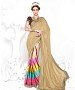 CREAM AND RAINBOW HEAVY GEORGETTE DESIGNER SAREE @ 31% OFF Rs 2100.00 Only FREE Shipping + Extra Discount - Georgette Saree, Buy Georgette Saree Online, Designer Saree, Partywear saree, Buy Partywear saree,  online Sabse Sasta in India - Sarees for Women - 9445/20160520