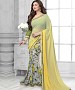 Light Yellow And Off White Printed Saree @ 31% OFF Rs 1112.00 Only FREE Shipping + Extra Discount - Designer Saree, Buy Designer Saree Online, Printed Saree, GEORGETTE Saree, Buy GEORGETTE Saree,  online Sabse Sasta in India - Sarees for Women - 9458/20160520