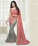 Pink And Grey Printed Saree @ 31% OFF Rs 1112.00 Only FREE Shipping + Extra Discount - Designer Saree, Buy Designer Saree Online, Printed Saree, GEORGETTE Saree, Buy GEORGETTE Saree,  online Sabse Sasta in India -  for  - 9462/20160520