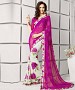 Pink And White Printed Saree @ 31% OFF Rs 1112.00 Only FREE Shipping + Extra Discount - Designer Saree, Buy Designer Saree Online, Printed Saree, GEORGETTE Saree, Buy GEORGETTE Saree,  online Sabse Sasta in India - Sarees for Women - 9468/20160520