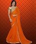 Orange Plain Saree @ 31% OFF Rs 1359.00 Only FREE Shipping + Extra Discount - Designer Saree, Buy Designer Saree Online, Printed Saree, GEORGETTE Saree, Buy GEORGETTE Saree,  online Sabse Sasta in India - Sarees for Women - 9469/20160520