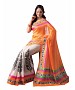 ORANGE & OFF WHITE PRINTED BHAGALPURI SAREE @ 31% OFF Rs 679.00 Only FREE Shipping + Extra Discount - BHAGALPURI SILK, Buy BHAGALPURI SILK Online, Designer Saree, Partywear saree, Buy Partywear saree,  online Sabse Sasta in India - Sarees for Women - 9546/20160520