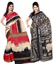 COMBO ONE MULTI PRINTED SAREE AND BLACK & WHITE PRINTED SAREE @ 31% OFF Rs 926.00 Only FREE Shipping + Extra Discount - BHAGALPURI SILK, Buy BHAGALPURI SILK Online, Designer Saree, Partywear saree, Buy Partywear saree,  online Sabse Sasta in India - Sarees for Women - 9586/20160520