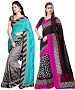 COMBO ONE SKY & GREY PRINTED SAREE AND MULTY PRINTED SAREE @ 31% OFF Rs 926.00 Only FREE Shipping + Extra Discount - BHAGALPURI SILK, Buy BHAGALPURI SILK Online, Designer Saree, Partywear saree, Buy Partywear saree,  online Sabse Sasta in India - Sarees for Women - 9595/20160520