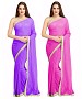 COMBO ONE PURPLE PLAIN SAREE AND PINK PLAIN SAREE @ 31% OFF Rs 1112.00 Only FREE Shipping + Extra Discount - Georgette Saree, Buy Georgette Saree Online, Designer Saree, Combo Deal, Buy Combo Deal,  online Sabse Sasta in India - Sarees for Women - 9615/20160520