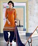 EMBROIDERED YELLOW AND BLUE PATIYALA STYLE SALWAR KAMEEZ @ 31% OFF Rs 1482.00 Only FREE Shipping + Extra Discount - Cotton Suit, Buy Cotton Suit Online, Patiala Suit, Semi Stiched Suit, Buy Semi Stiched Suit,  online Sabse Sasta in India - Salwar Suit for Women - 9354/20160520