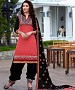 EMBROIDERED PINK AND BLACK PATIYALA STYLE SALWAR KAMEEZ @ 31% OFF Rs 1482.00 Only FREE Shipping + Extra Discount - Cotton Suit, Buy Cotton Suit Online, Patiala Suit, Semi Stiched Suit, Buy Semi Stiched Suit,  online Sabse Sasta in India -  for  - 9355/20160520
