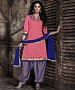 EMBROIDERED PINK AND BLUE PATIYALA STYLE SALWAR KAMEEZ @ 31% OFF Rs 1915.00 Only FREE Shipping + Extra Discount - Bhagalpuri Print Suit, Buy Bhagalpuri Print Suit Online, Patiala Suit, Semi Stiched Suit, Buy Semi Stiched Suit,  online Sabse Sasta in India - Salwar Suit for Women - 9363/20160520
