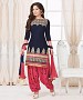 EMBROIDERED BLUE PATIYALA STYLE SALWAR KAMEEZ @ 31% OFF Rs 1235.00 Only FREE Shipping + Extra Discount - Cotton Suit, Buy Cotton Suit Online, Patiala Suit, Semi Stiched Suit, Buy Semi Stiched Suit,  online Sabse Sasta in India - Salwar Suit for Women - 9378/20160520