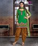 Green Embroidered Printed Cotton Patiala Suit @ 68% OFF Rs 788.00 Only FREE Shipping + Extra Discount - Patiala Salwar Suits, Buy Patiala Salwar Suits Online, Online Shopping, Shopping, Buy Shopping,  online Sabse Sasta in India - Dress Materials for Women - 552/20141215