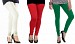 Cotton Off White,Red and Dark Green Color Leggings Combo @ 31% OFF Rs 617.00 Only FREE Shipping + Extra Discount - Stylish legging, Buy Stylish legging Online, simple legging, Combo Deal, Buy Combo Deal,  online Sabse Sasta in India - Leggings for Women - 7351/20160318