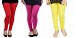 Cotton Red,Pink and Light Yellow Color Leggings Combo @ 31% OFF Rs 617.00 Only FREE Shipping + Extra Discount - Stylish legging, Buy Stylish legging Online, simple legging, Combo Deal, Buy Combo Deal,  online Sabse Sasta in India - Leggings for Women - 7366/20160318