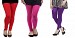 Cotton Red,Pink and Purple Color Leggings Combo @ 31% OFF Rs 617.00 Only FREE Shipping + Extra Discount - Stylish legging, Buy Stylish legging Online, simple legging, Combo Deal, Buy Combo Deal,  online Sabse Sasta in India - Leggings for Women - 7370/20160318