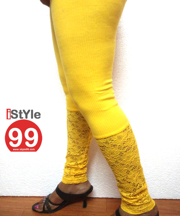 Stretchable Lace/Net bottom leggings - Yellow @ 59% OFF Rs 360.00 Only FREE  Shipping + Extra Discount - Online Shopping, Buy Online Shopping Online,  Lace Leggings, Stretch Lace Long Legging, Buy Stretch
