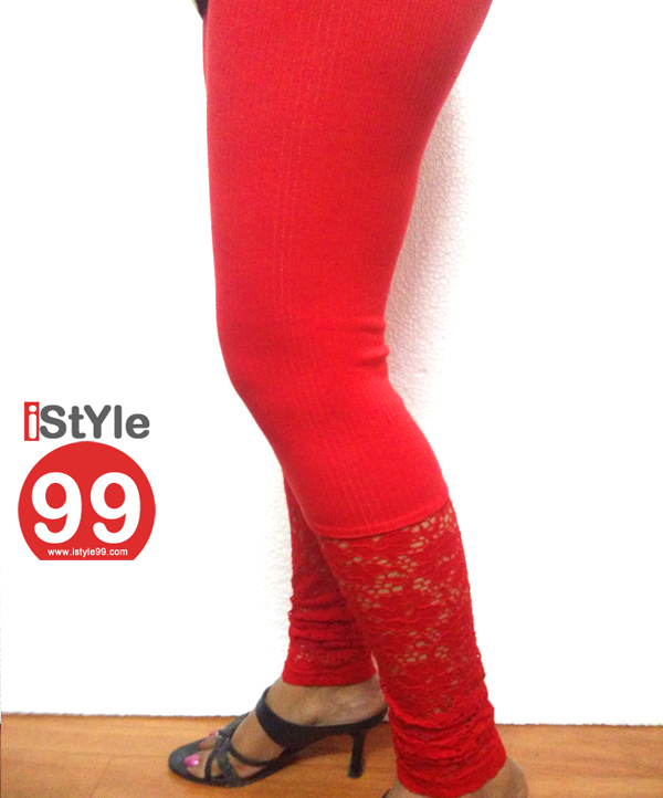 Stretchable Lace/Net bottom leggings - Red @ 59% OFF Rs 360.00 Only FREE  Shipping + Extra Discount - Stretch Lace Legging, Buy Stretch Lace Legging  Online, Lace Leggings, Designer Stretch Leggings, Buy
